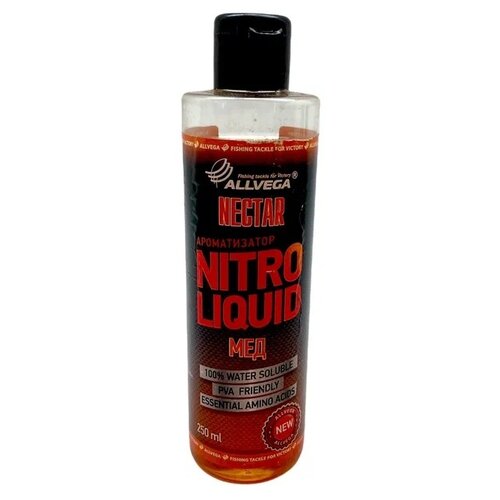 Ароматизатор ALLVEGA Nitro Liquid, 250 мл, 6 шт., мед ароматизатор жидкий allvega nitro liquid carp caras 250мл карп карась