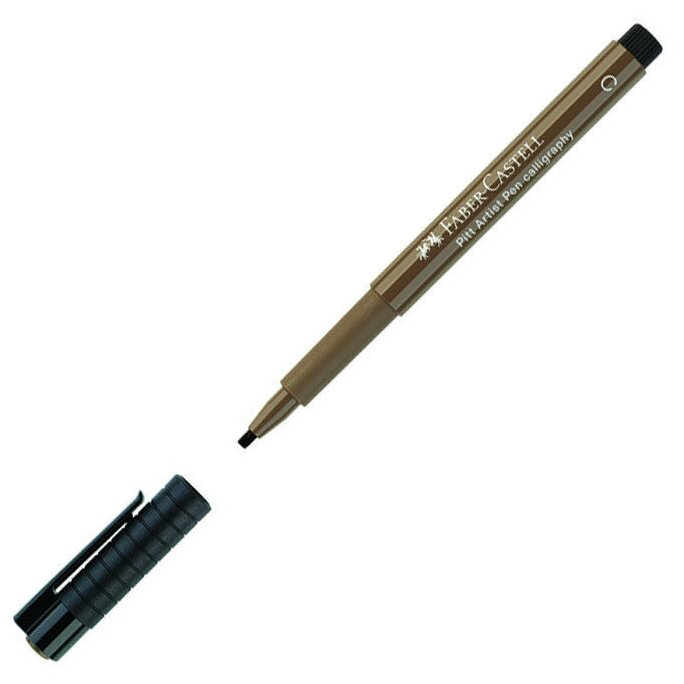 Ручка капиллярная Faber-Castell "Pitt Artist Pen Calligraphy" цвет 178 нуга, С=2,5мм, пишущий узел каллиграфический, 326576