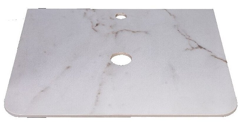 фото Столешница под раковину Style Line Атлантика 60 ID01 СС-00002233 Белая глянцевая мраморная