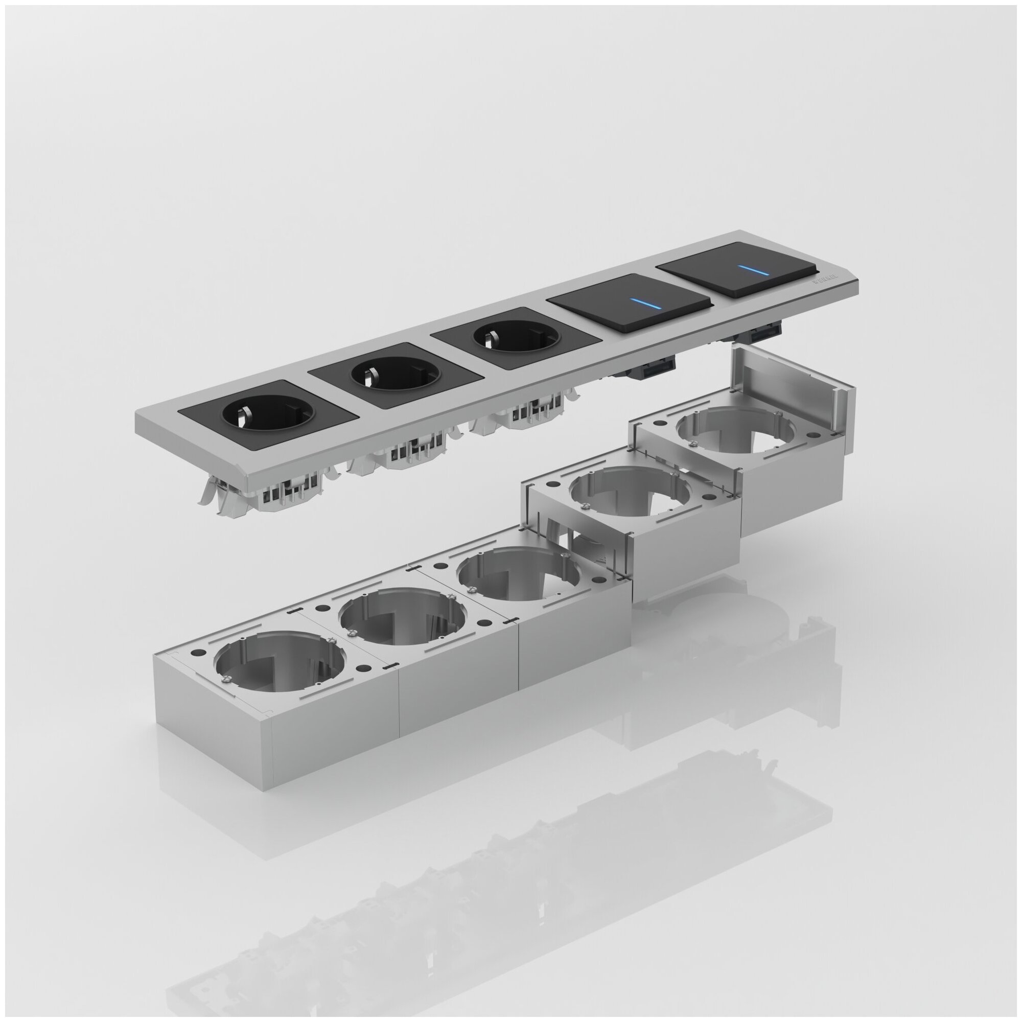 Коробка для накладного монтажа Werkel W8000006 серебряная a053527 - фотография № 2