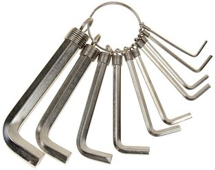 Набор имбусовых ключей Sparta 1,5–10 мм, 10 шт, никелированный, на кольце (1087389)