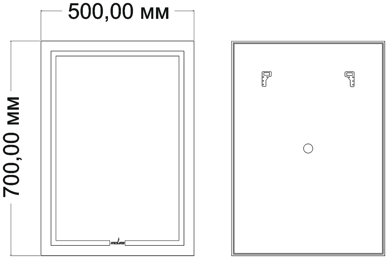 Зеркало MIXLINE "Клес" 500*700 (ШВ) светодиодная подсветка эконом - фотография № 3