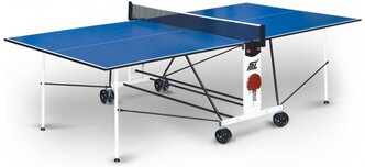Стол теннисный Start line Compact LX синий, для помещений, с сеткой