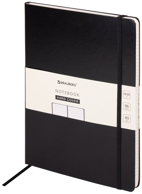 Блокнот BRAUBERG Ultra 113064 В5 (180х250 мм), 96 листов, черный, цвет бумаги бежевый