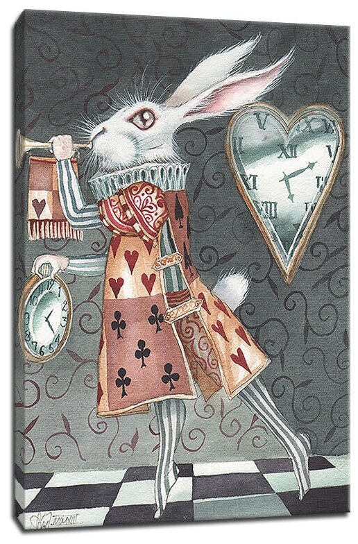 Картина Уютная стена "Акварельный кролик из Алисы в Стране чудес" 40х60 см