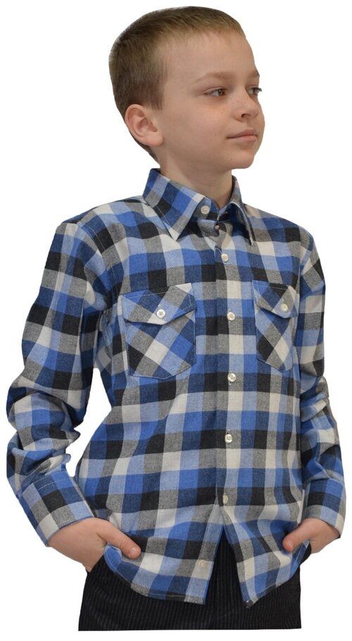 Школьная рубашка TUGI, размер 140, синий