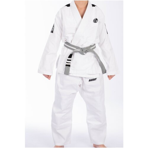 кимоно детское bad boy training series sai bjj gi white k1 Кимоно для ушу BAD BOY с поясом, белый