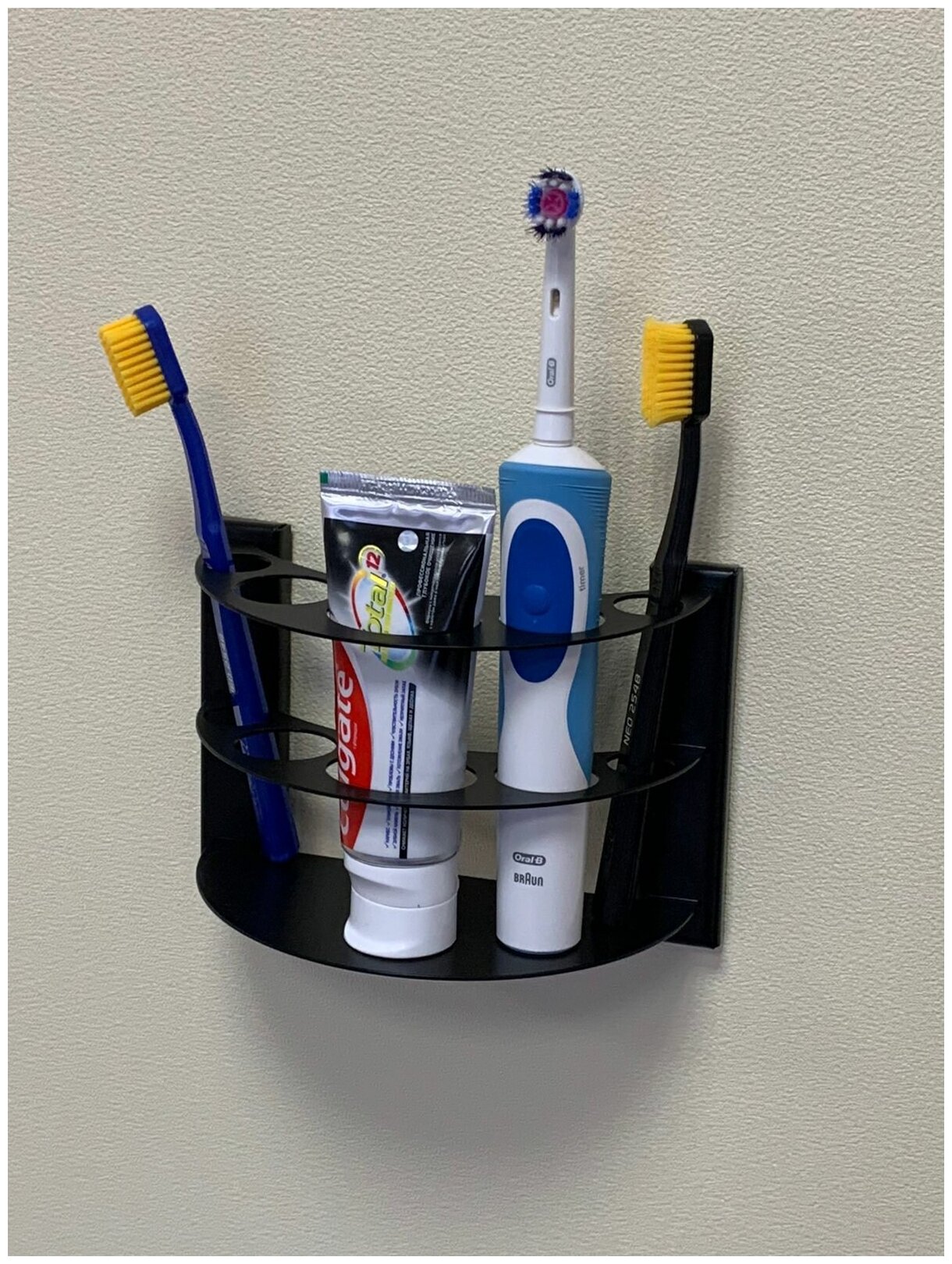 Держатель зубных щеток (черный) - фотография № 3