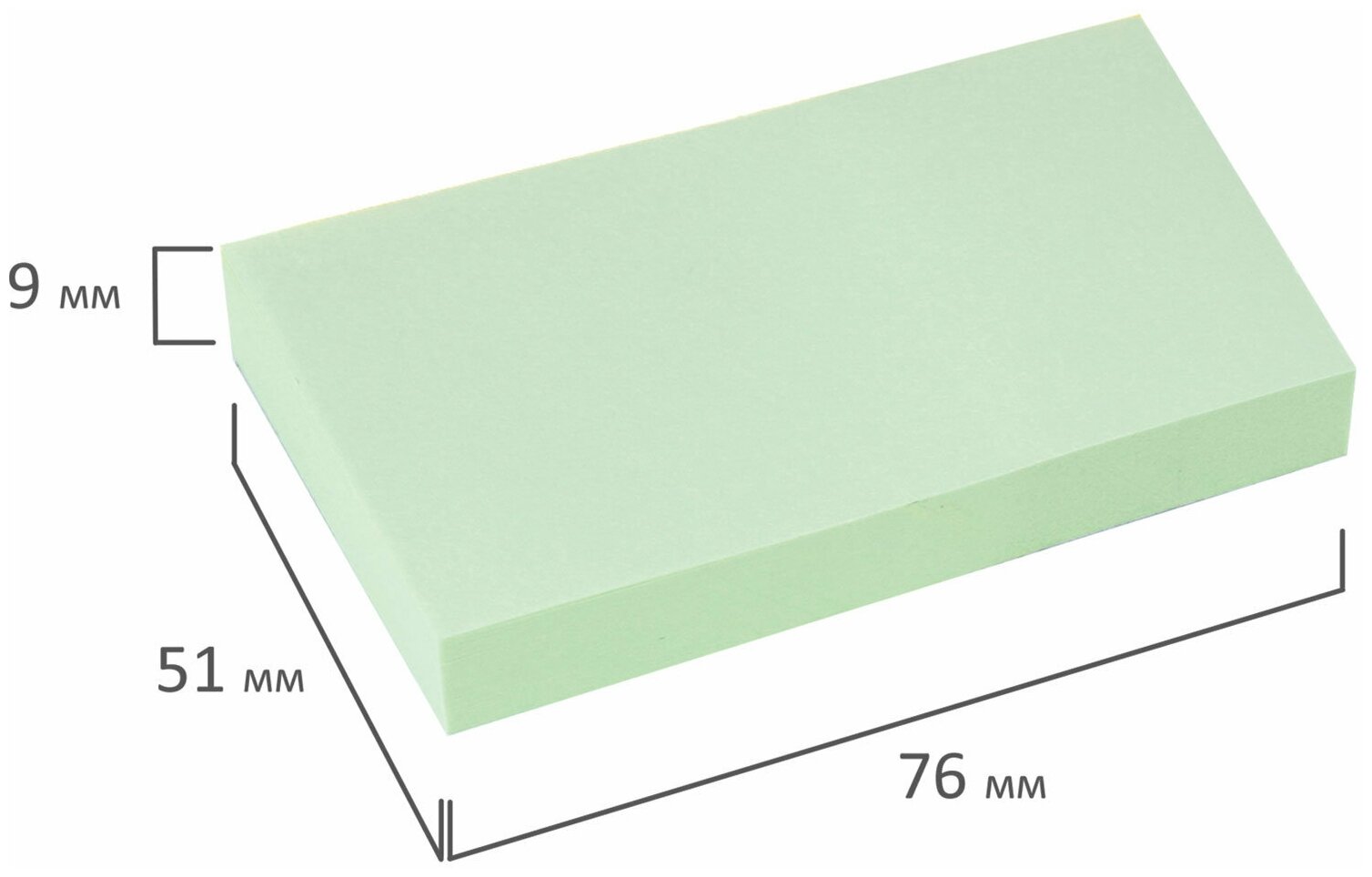 Блок самоклеящийся BRAUBERG 100 листов 51х76 мм зеленый - фото №5