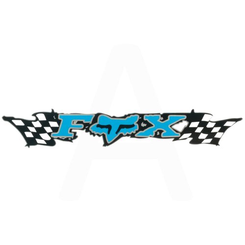 Наклейка логотип FOX (24x5см, голубая) (#3267)