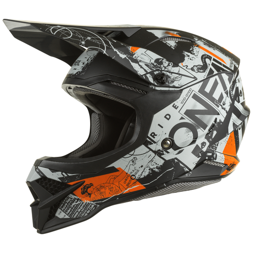 Шлем кроссовый O'NEAL 3Series Scarz, серый/оранжевый, размер M