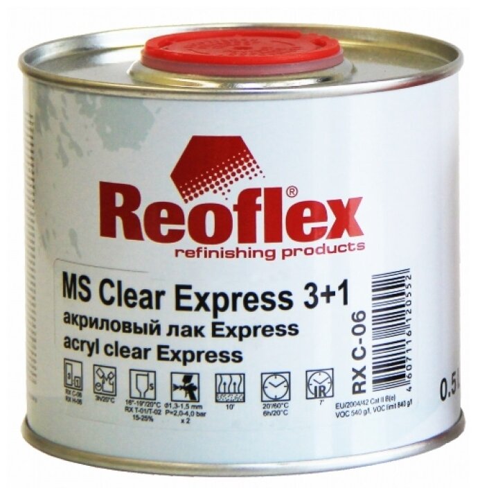 Лак REOFLEX MS Clear Express 3+1 RX C-06 6 шт.