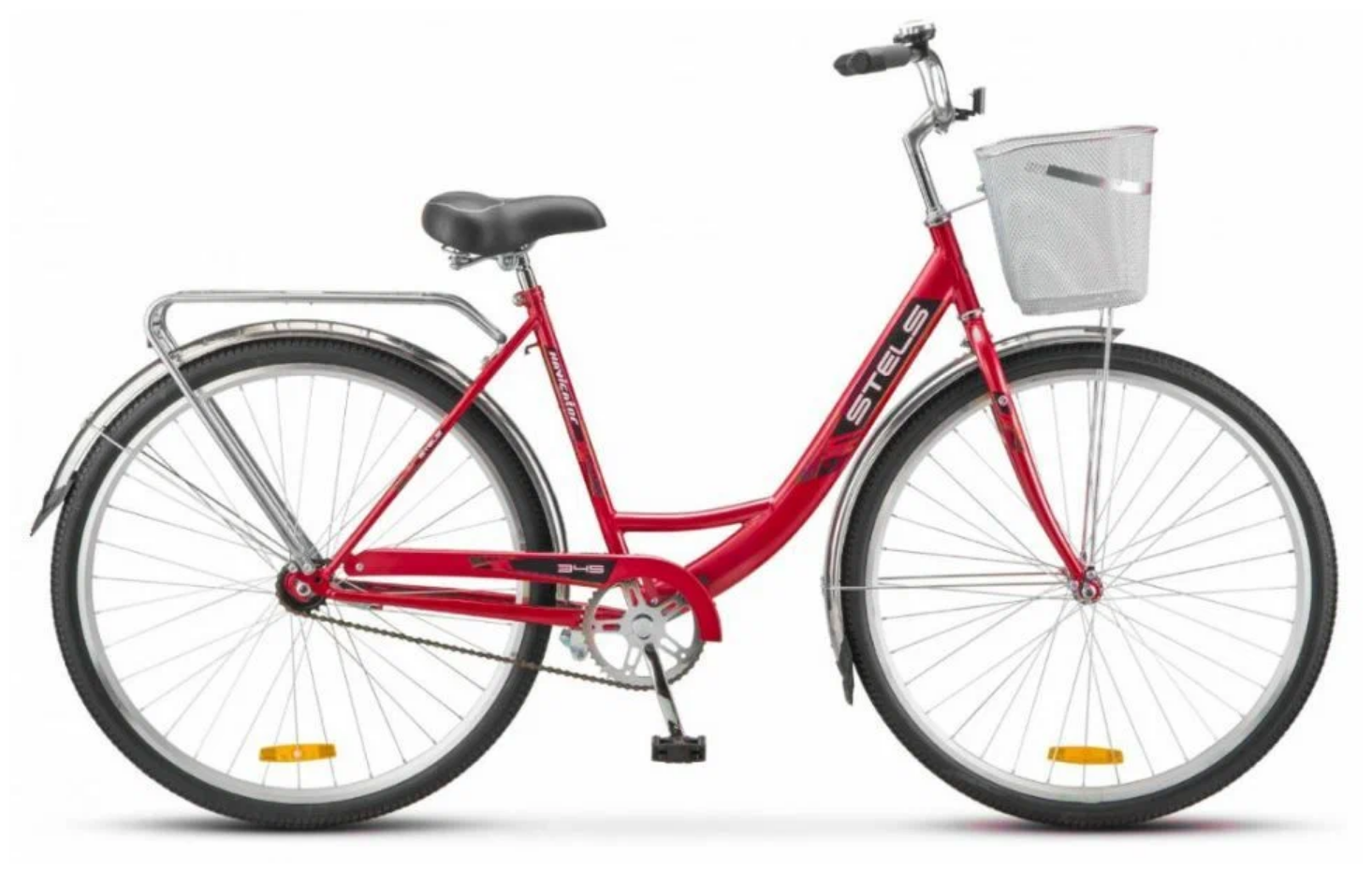Велосипед взрослый STELS NAVIGATOR-345 28 Z010 Красный +корзина (LU085343*LU090684*20)