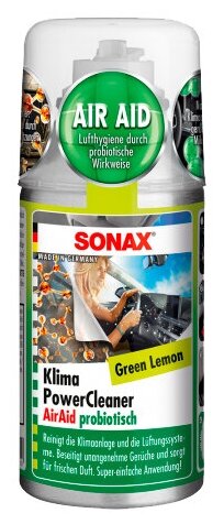 SONAX Klima Power Cleaner- Очиститель системы кондиционирования "Зеленый лимон" 100 мл