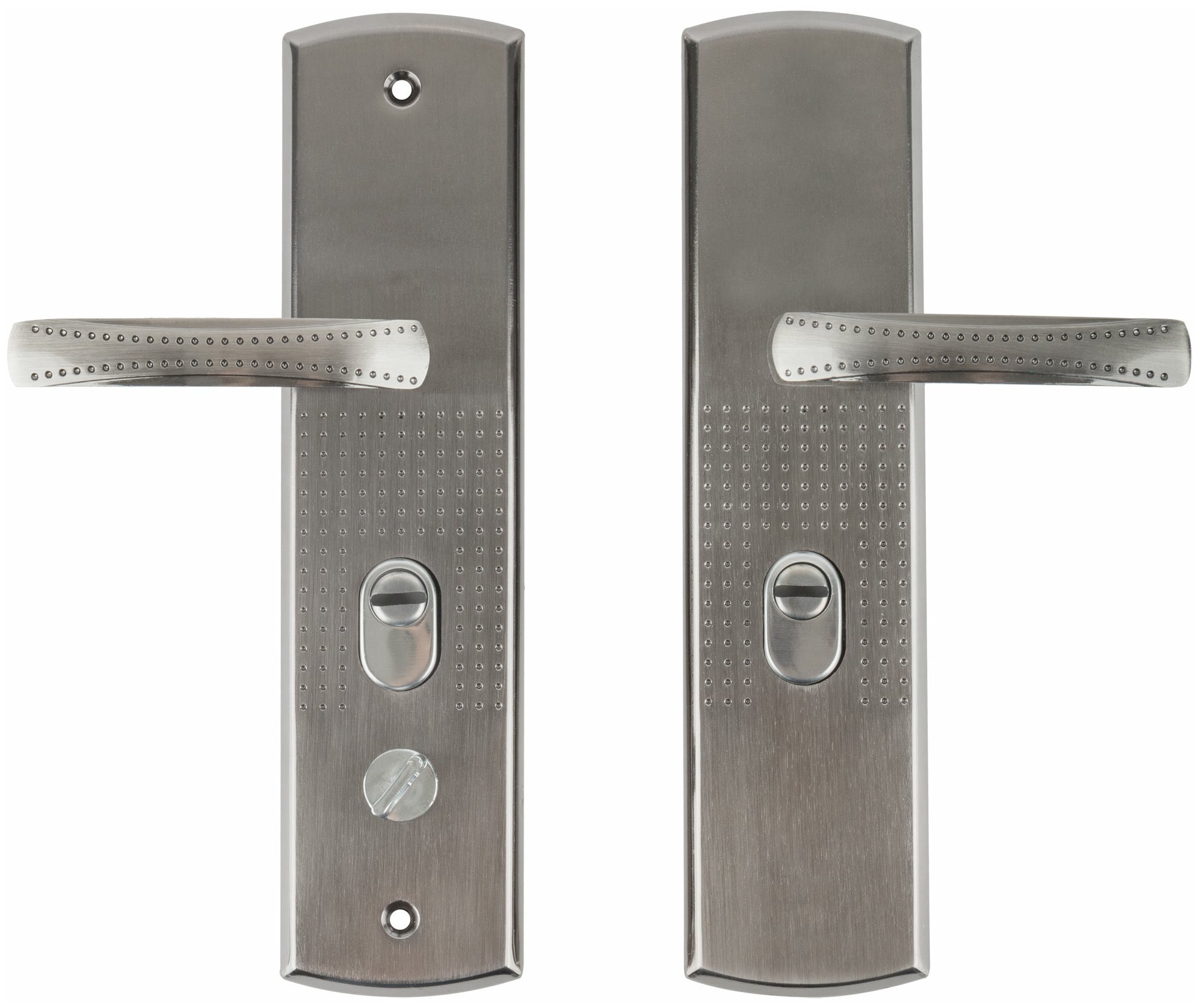 Комплект ручек (2 шт) на планке для металлических дверей аллюр РН-А222-R универсальная правая