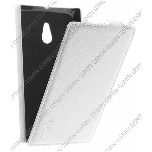 Кожаный чехол для Nokia XL Dual Sim Aksberry Protective Flip Case (Белый) кожаный чехол для nokia xl dual sim aksberry protective flip case белый