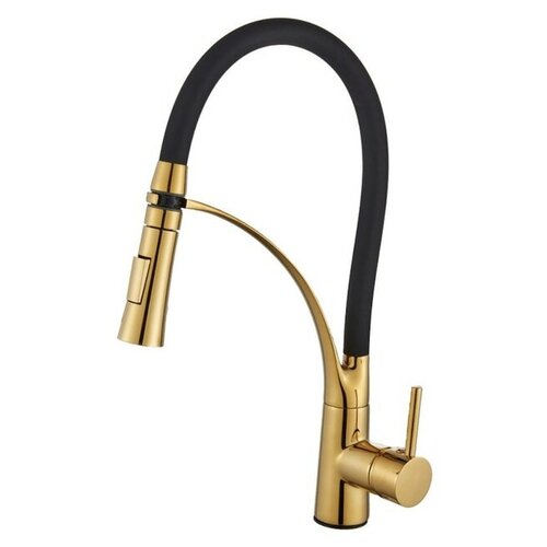 Смеситель для кухни (мойки) выдвижной с гибким шлангом на пружине с держателем ESA K75