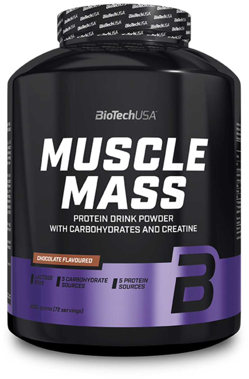 Гейнер BioTechUSA Muscle Mass, 4000 г, шоколад