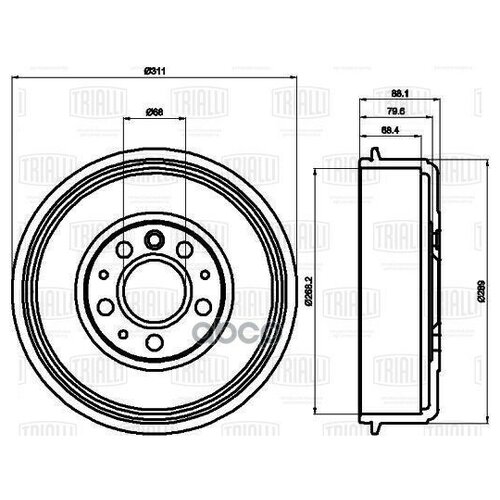 Барабан Тормозной Vw T4 90-03 Trialli Tf 210754 Trialli арт. TF 210754