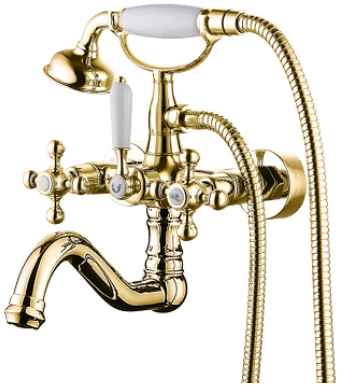 Смеситель для ванны и душа GANZER (GZ09035-E) латунь, золотой