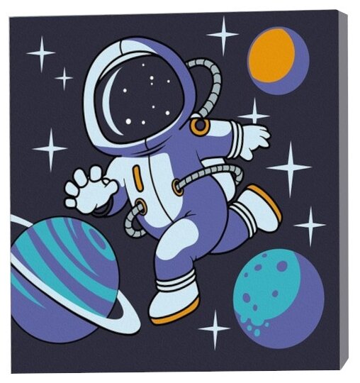 Школа талантов Картина по номерам Полёт в космос, 15 х 15 см, разноцветный - фотография № 8