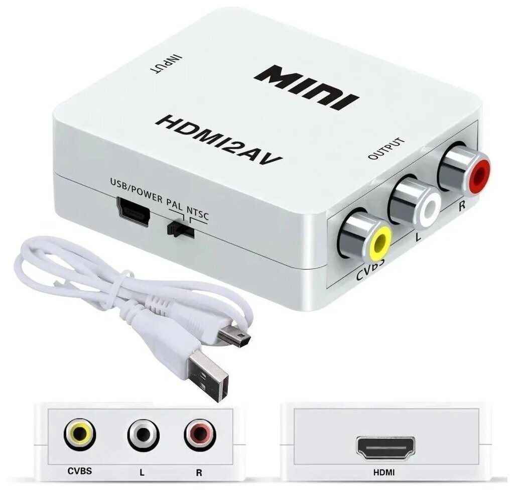 Конвертер видеосигнала HDMI в AV/RCA 1080 HD A1582 / A1583