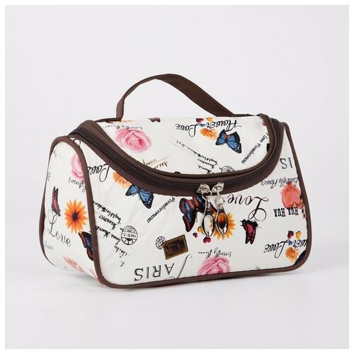 фото Косметичка на молнии, зеркало, цвет белый elstore