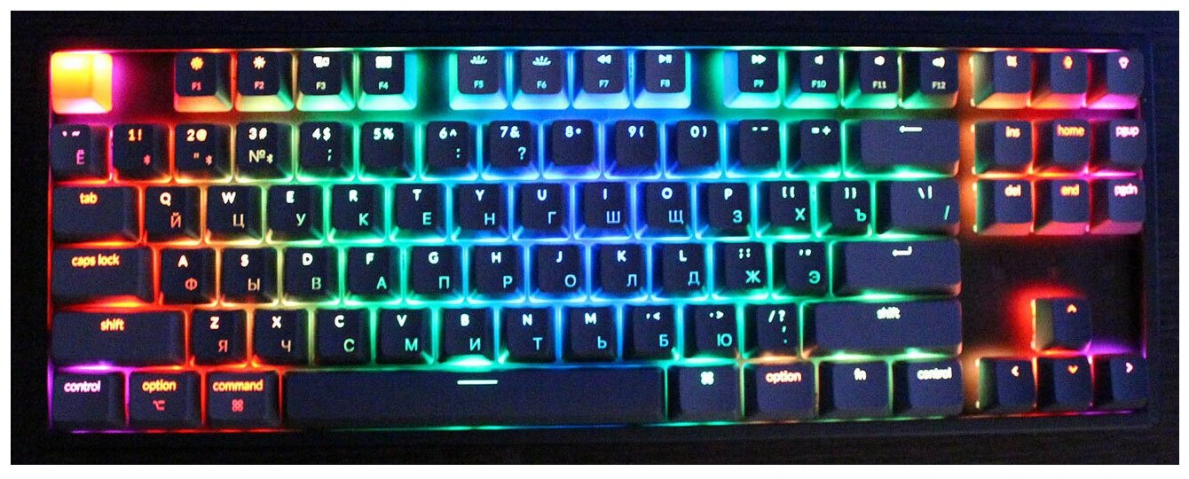 Клавиатура механическая беспроводная Keychron K8, Bluetooth, RGB, Gateron Red Switch, Черный/Серый K8J1 - фото №2