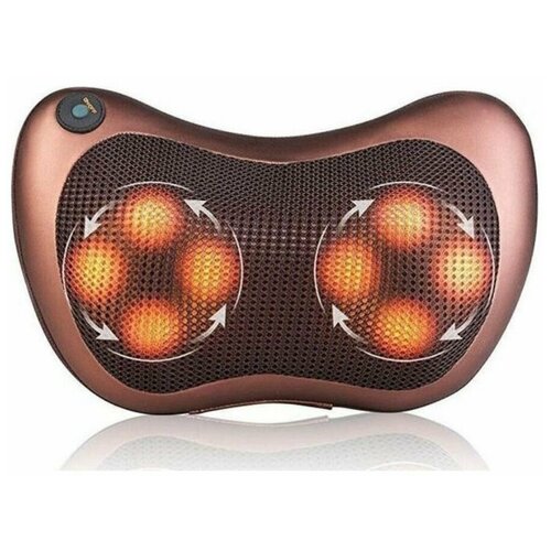 Массажная подушка массажер с ИК-подогревом для шеи спины и плеч Massage Pillow 8 роликов 8028 1899₽