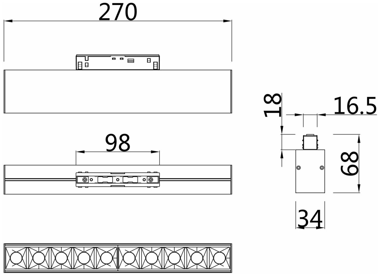 Трековый светильник Technical Track lamps TR015-2-20W4K-B