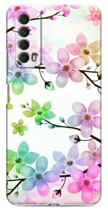 Дизайнерский силиконовый чехол для Huawei P Smart 2021 Органические цветы