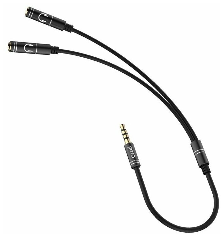 Аксессуар Pero AD07 Premium AUX Splitter Black PRAD07MSBK