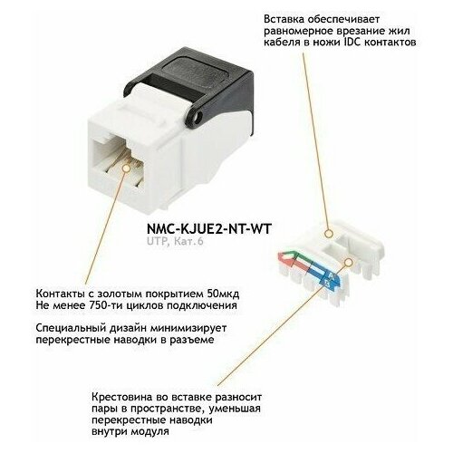 Вставка RJ-45 NIKOMAX (NMC-KJUE2-NT-WT)