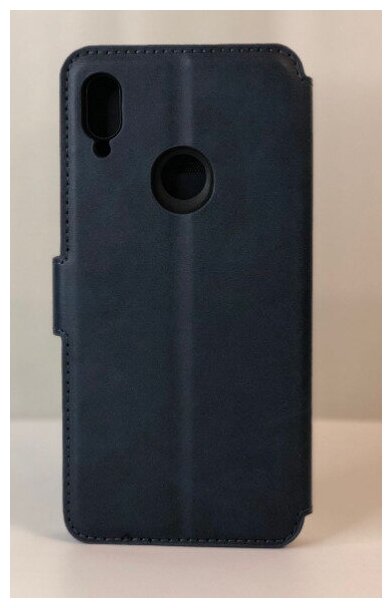 Чехол книжка для Huawei Y6 2019 / Y6 Pro 2019 / Y6 Prime 2019 кожаный синий с магнитной застежкой