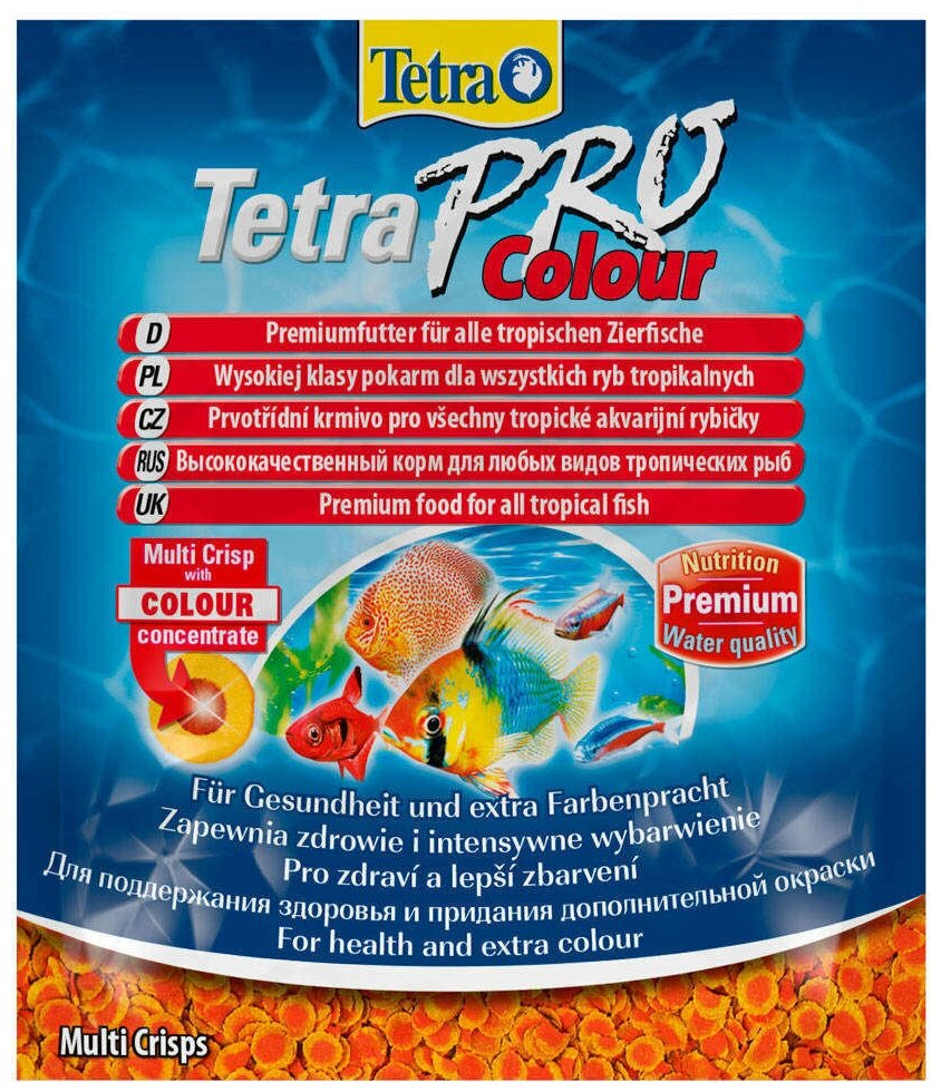 TetraPro Color Crisps корм-чипсы для улучшения окраса всех декоративных рыб 12 г (sachet) - фотография № 3