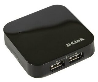 Разветвитель USB D-Link DUB-H4 4 USB 20 24A внеш пит черный