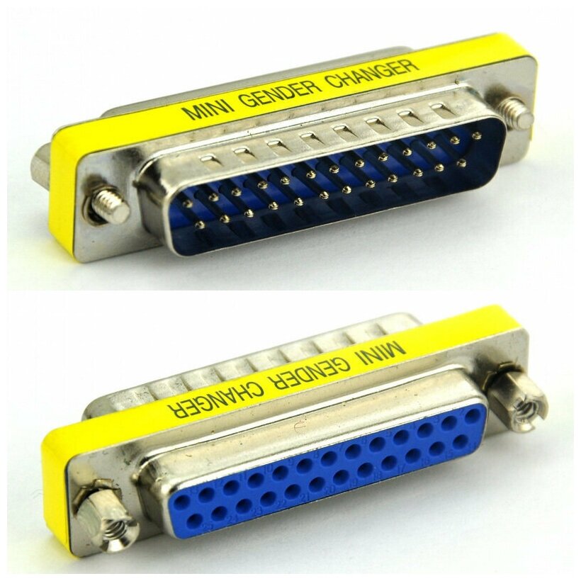 Адаптер-переходник GSMIN DB25 VGA (M) - VGA (F) (Серебристый)