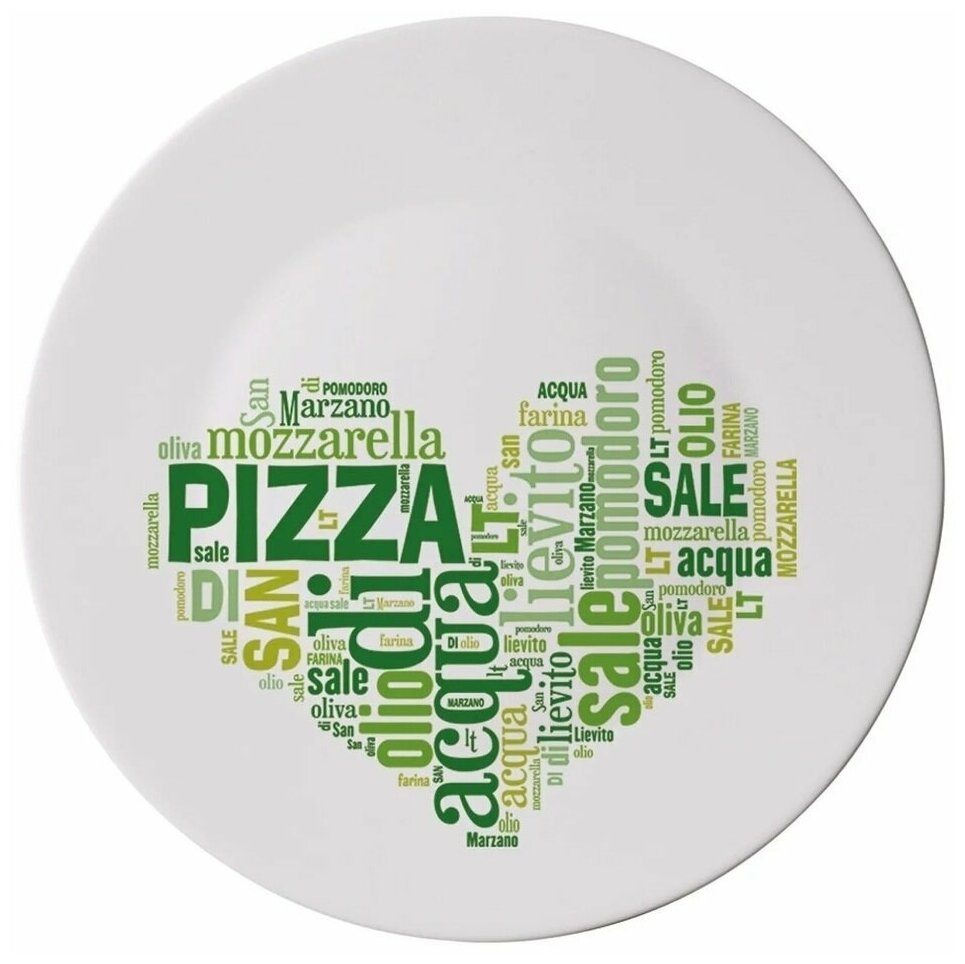 Блюдо для пиццы Ronda I Love Pizza Green 33 см 419320F77321752 Bormioli Rocco