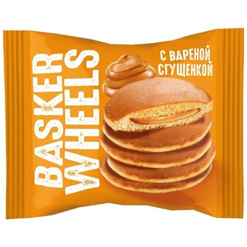 Пирожное Basker Wheels Pancake бисквитное с вареной сгущенкой 36 г (28 штук в упаковке)1 шт