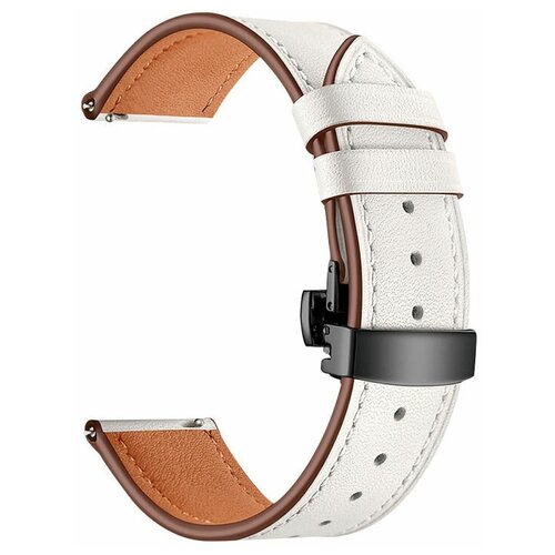 Универсальный кожаный ремешок для часов 22 mm LYAMBDA ANNET MANCINI LWA-S05-22-WH White