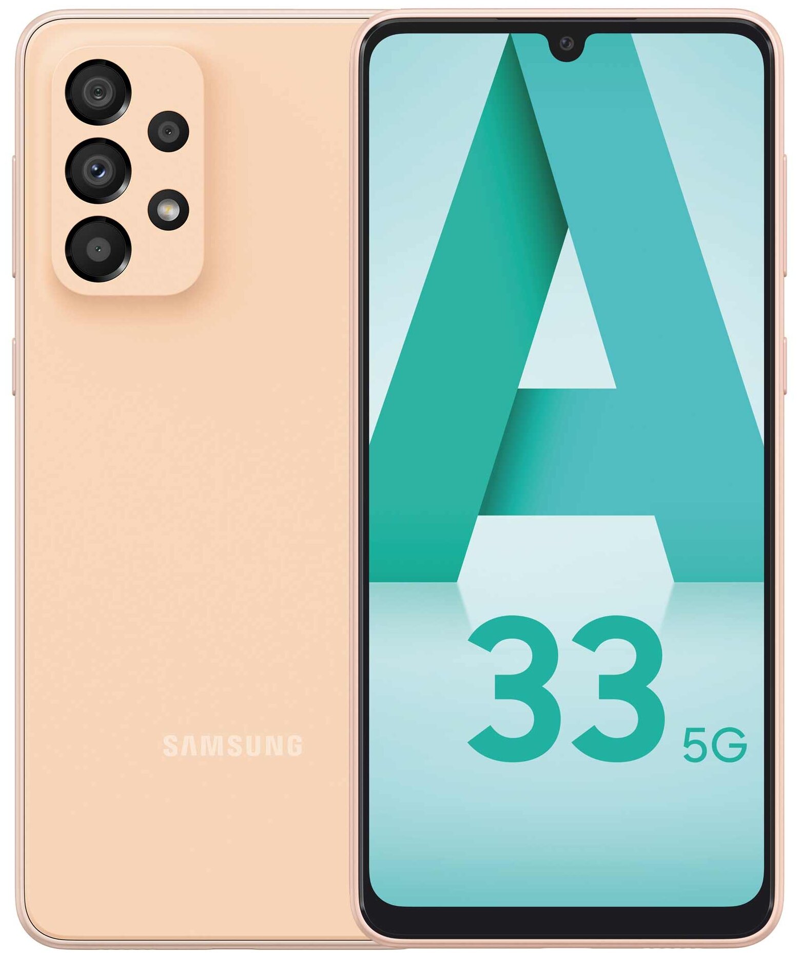 Смартфон Samsung SM-A336E Galaxy A33 5G 128Gb 8Gb оранжевый моноблок 3G 4G 2Sim 6.4" 1080x2400 Android 12 48Mpix 802.11 a/b/g/n/ac NFC GPS GSM900