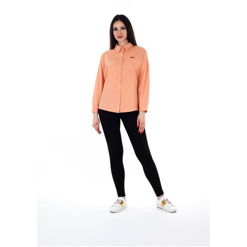 фото Рубашка женская лен s-family цвет белый размер 46-48