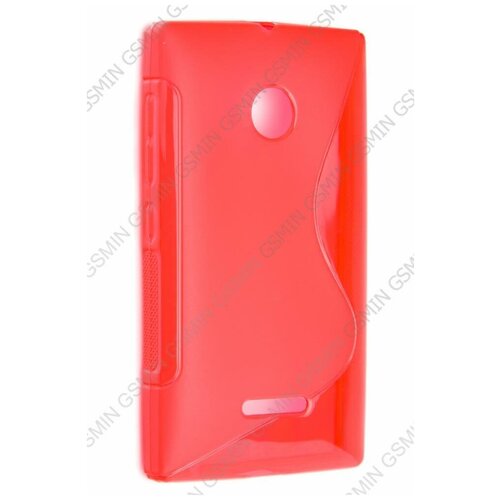 Чехол силиконовый для Microsoft Lumia 435 Dual sim S-Line TPU (Красный) чехол силиконовый для microsoft lumia 532 dual sim tpu белый дизайн 41