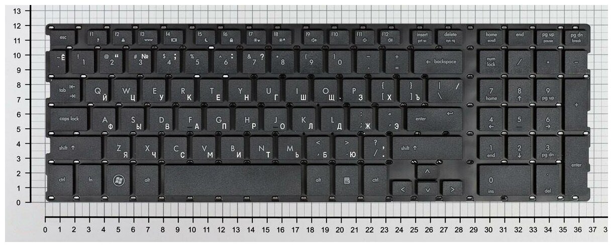 Клавиатура для ноутбука HP V101826AS1 черная без рамки плоский ENTER
