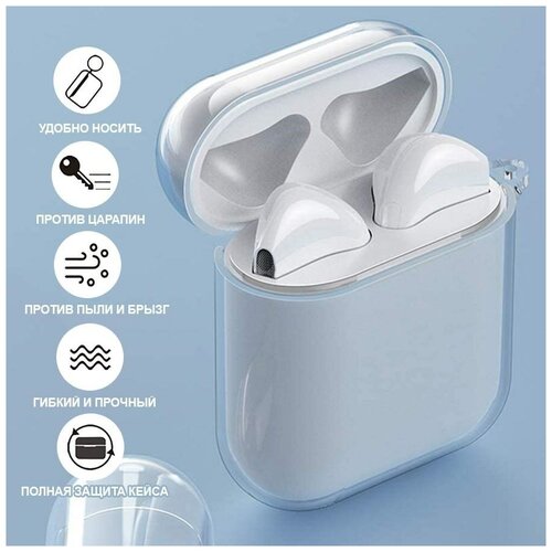 Чехол Krutoff Clear Case для AirPods 1 кейс baseus для беспроводной зарядки airpods красный