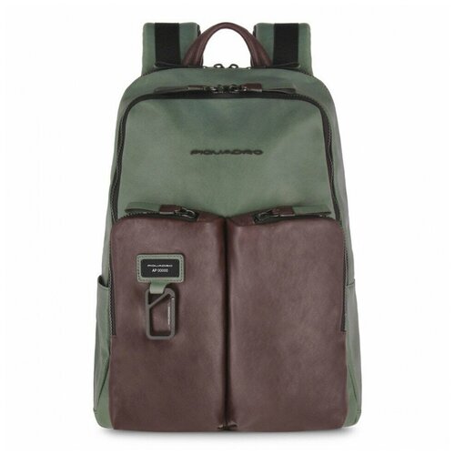 фото Мужской кожаный рюкзак piquadro ca3869ap/vetm зелено-коричневый