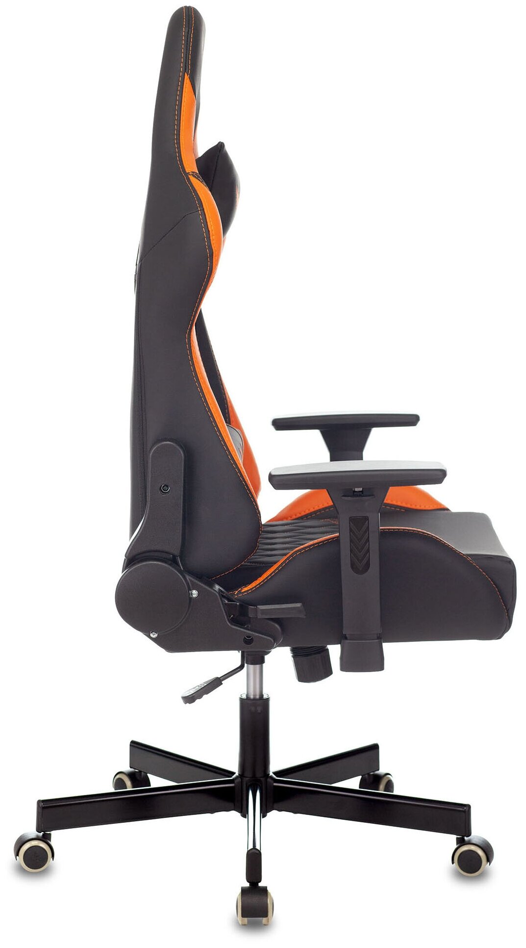 Кресло игровое Knight ARMOR черный/оранжевый ромбик эко.кожа с подголов. крестов. металл - фотография № 17