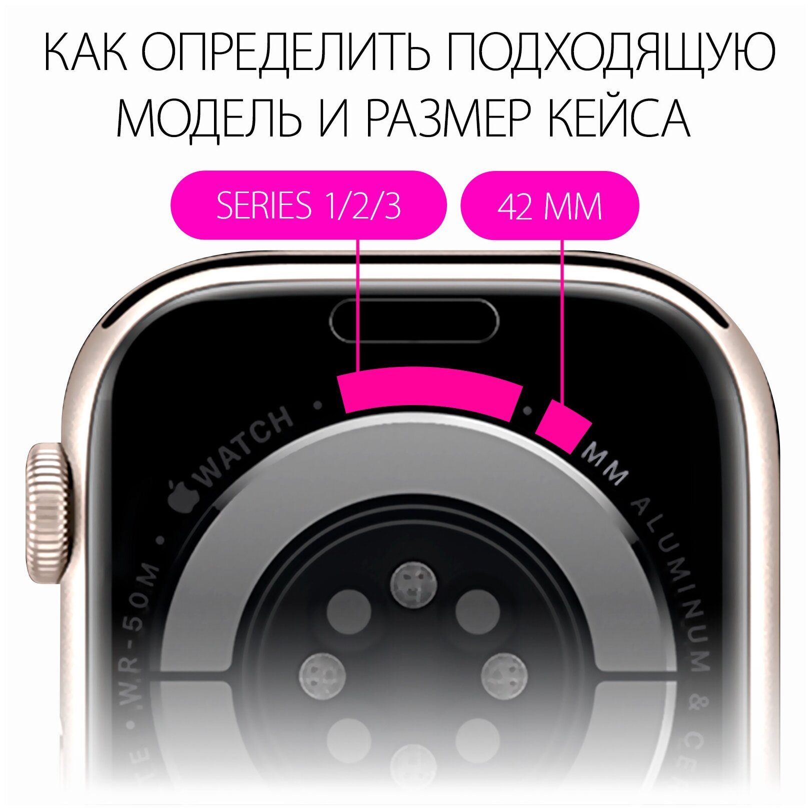 Чехол наарт часы Apple Watch 1/2/3 диагональю экрана 42 Luckroute - Противоударный чехол с защитой от повреждений - Защитный кейс