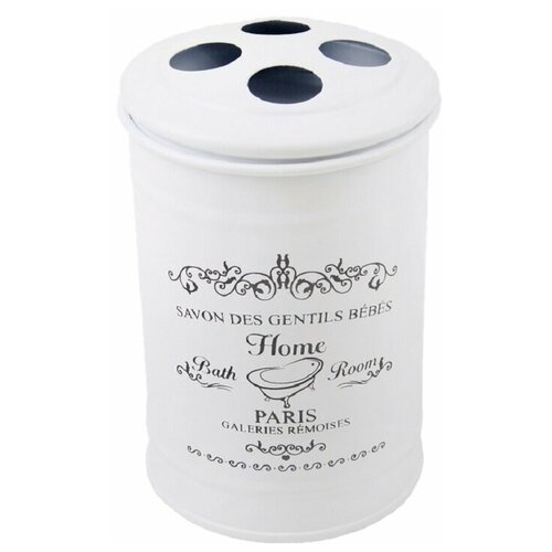 Настольная подставка для зубных щеток Белый металл Аквалиния