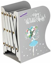Подставка-держатель для книг и учебников юнландия "Flower girl", раздвижная, металлическая